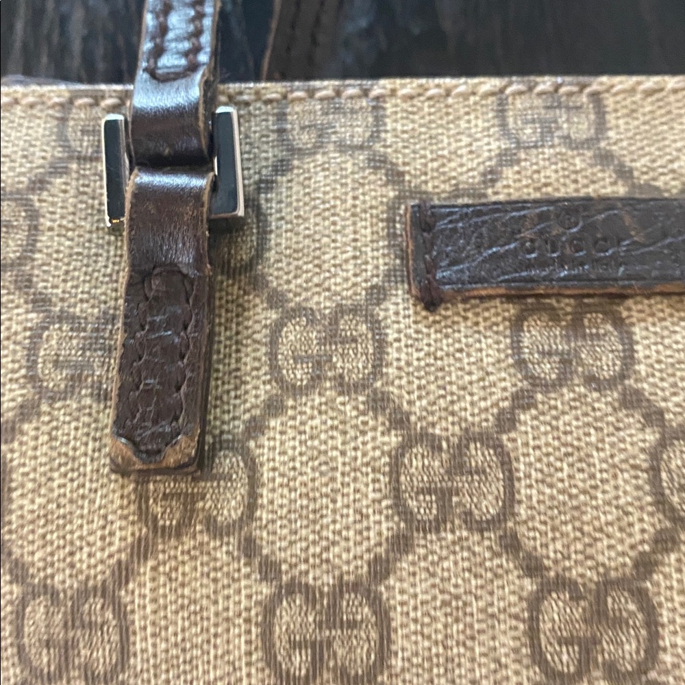 🤎😎Gucci Brown GG Monogram Messenger Tote with Dark Brown Leather Handles😎🤎 - Picture 16 of 16